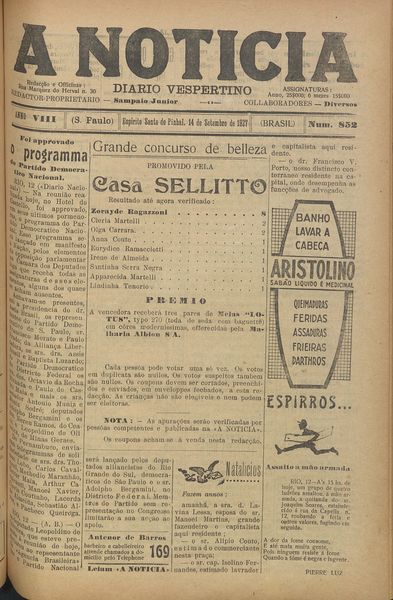 Capa de um dos jornais.