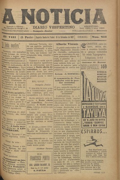 Capa de um dos jornais.