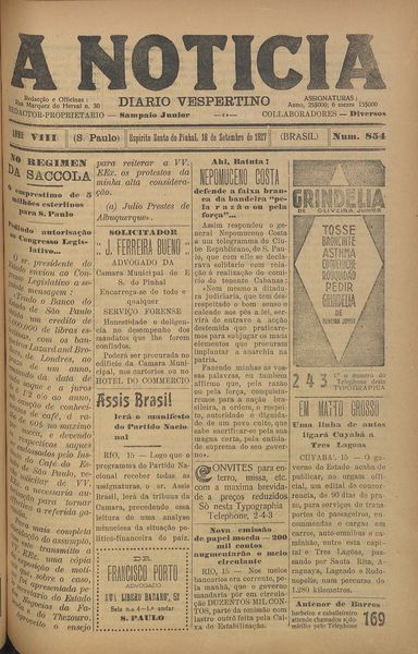 Capa de um dos jornais.