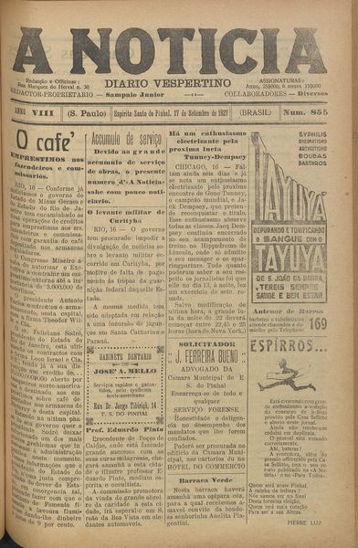 Capa de um dos jornais.