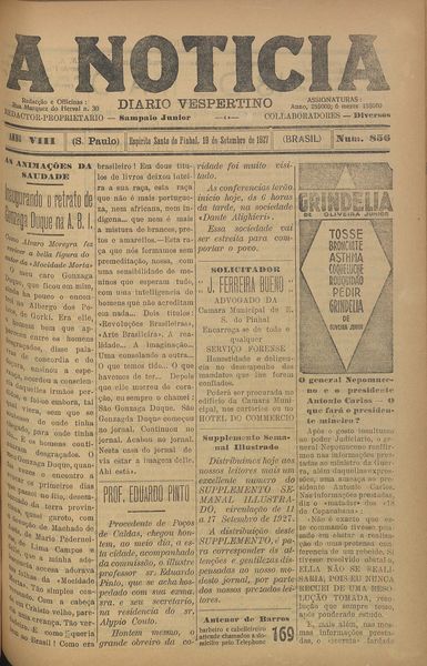 Capa de um dos jornais.
