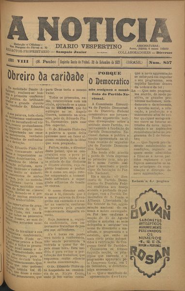 Capa de um dos jornais.