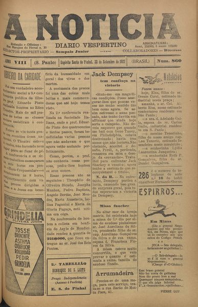Capa de um dos jornais.