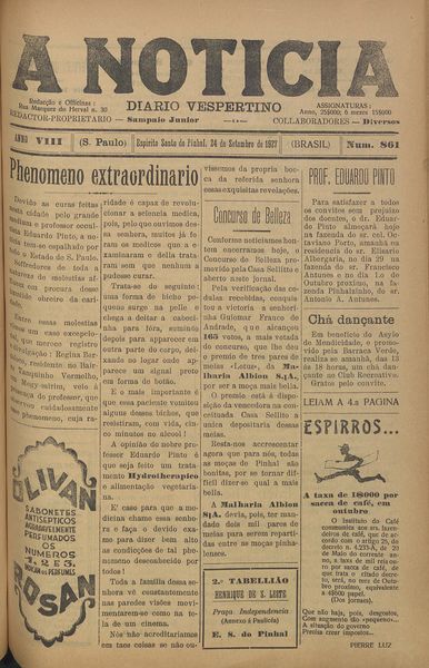 Capa de um dos jornais.