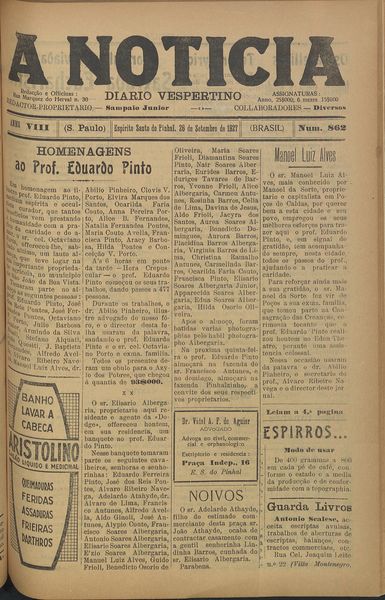 Capa de um dos jornais.