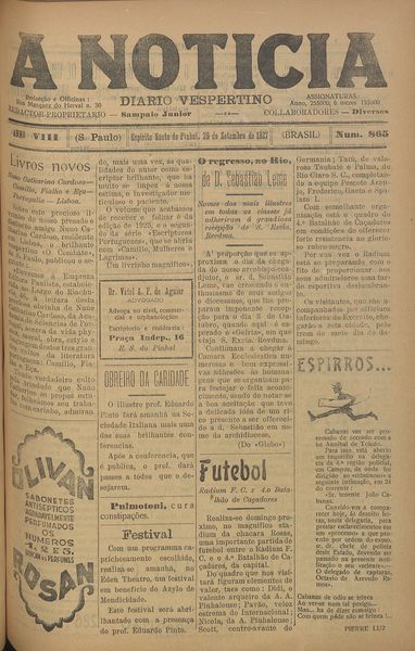 Capa de um dos jornais.
