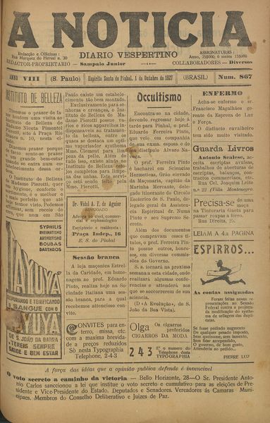 Capa de um dos jornais.