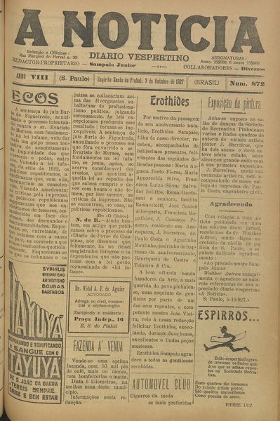 Capa de um dos jornais.