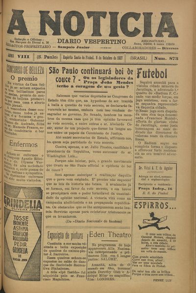 Capa de um dos jornais.