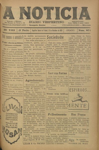 Capa de um dos jornais.