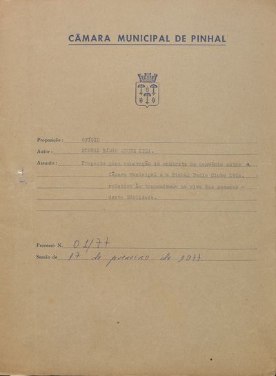 Capa de um dos livros da Câmara.