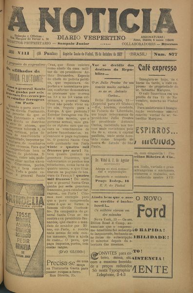 Capa de um dos jornais.