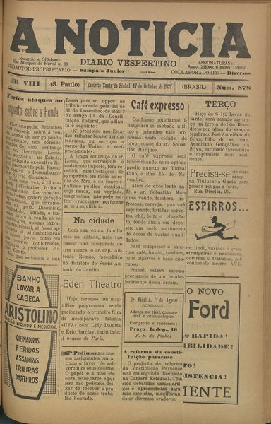 Capa de um dos jornais.