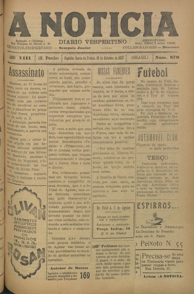 Capa de um dos jornais.