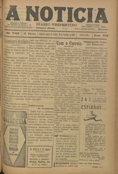 Capa de um dos jornais.