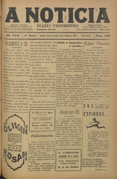 Capa de um dos jornais.