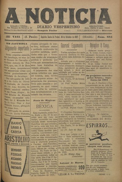 Capa de um dos jornais.
