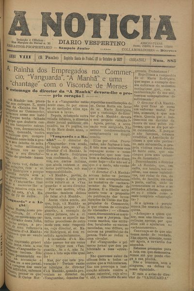 Capa de um dos jornais.