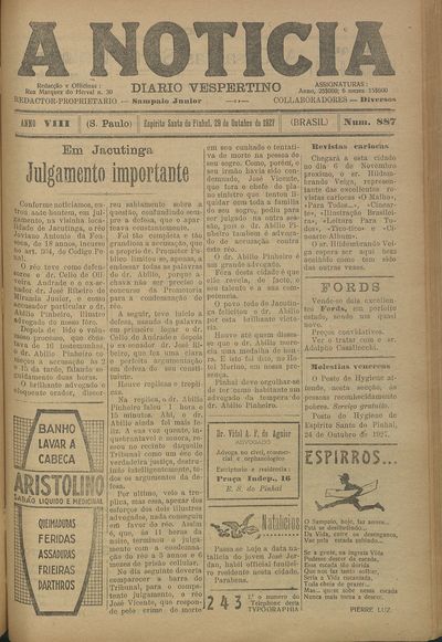 Capa de um dos jornais.