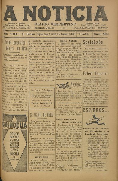 Capa de um dos jornais.