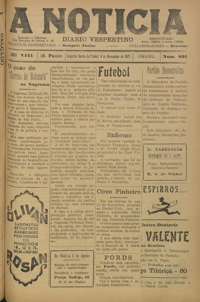Capa de um dos jornais.