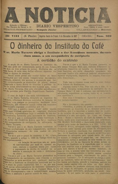 Capa de um dos jornais.