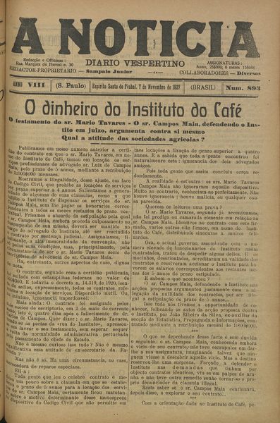 Capa de um dos jornais.