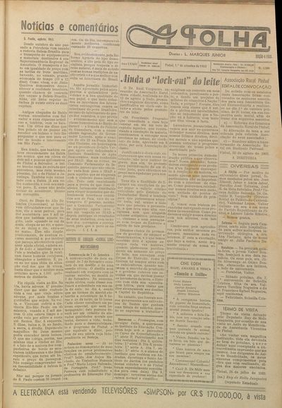 Capa de um dos jornais.