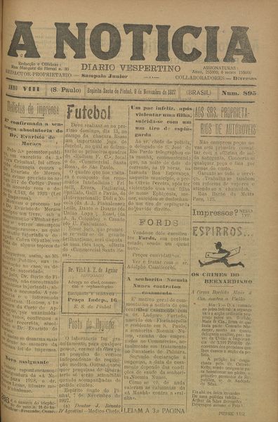 Capa de um dos jornais.