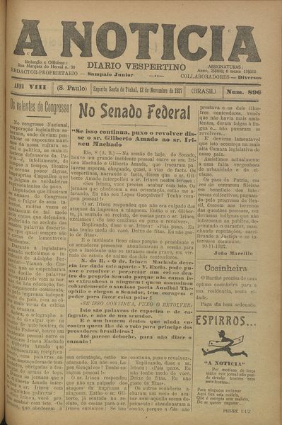 Capa de um dos jornais.