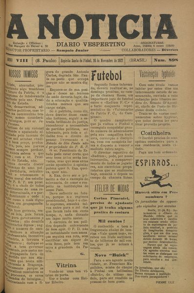Capa de um dos jornais.
