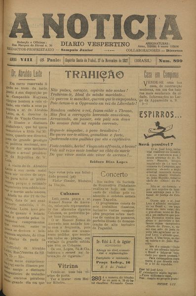 Capa de um dos jornais.