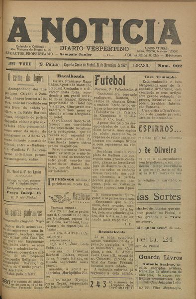 Capa de um dos jornais.