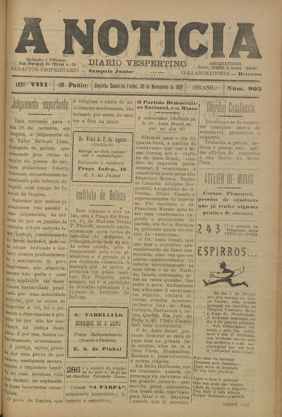 Capa de um dos jornais.