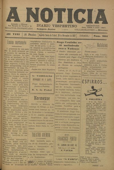Capa de um dos jornais.