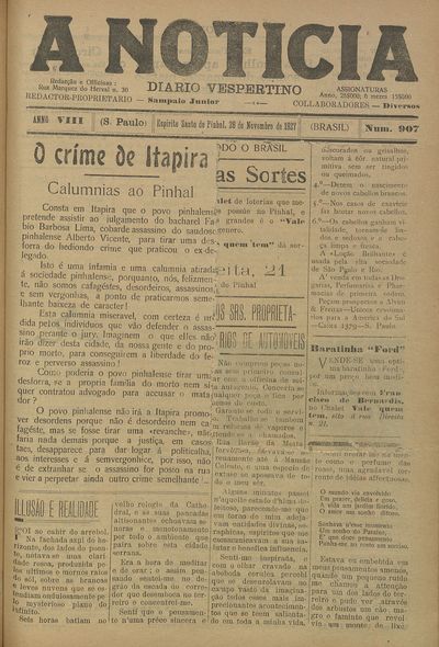 Capa de um dos jornais.