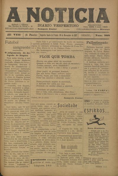 Capa de um dos jornais.