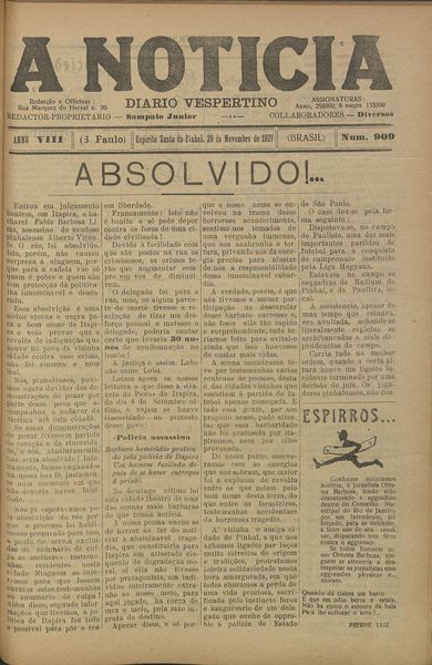 Capa de um dos jornais.