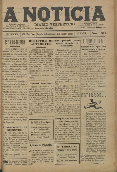 Capa de um dos jornais.