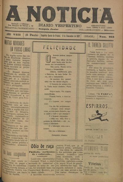 Capa de um dos jornais.