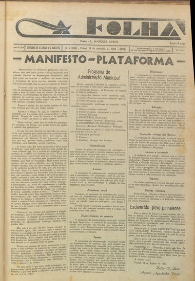 Capa de um dos jornais.