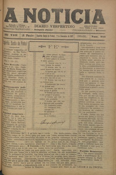 Capa de um dos jornais.