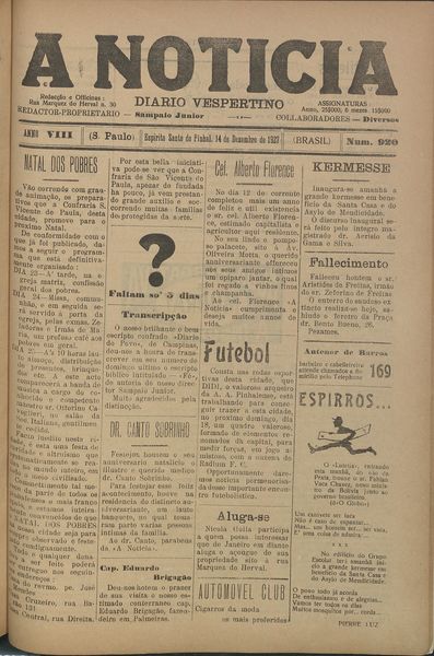 Capa de um dos jornais.