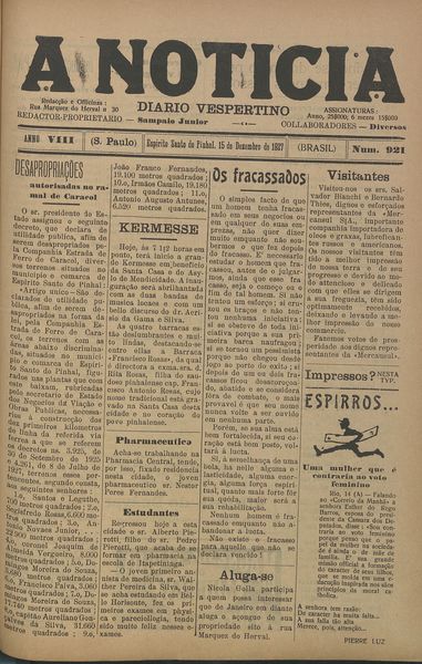 Capa de um dos jornais.
