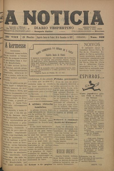 Capa de um dos jornais.
