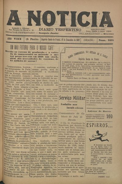 Capa de um dos jornais.