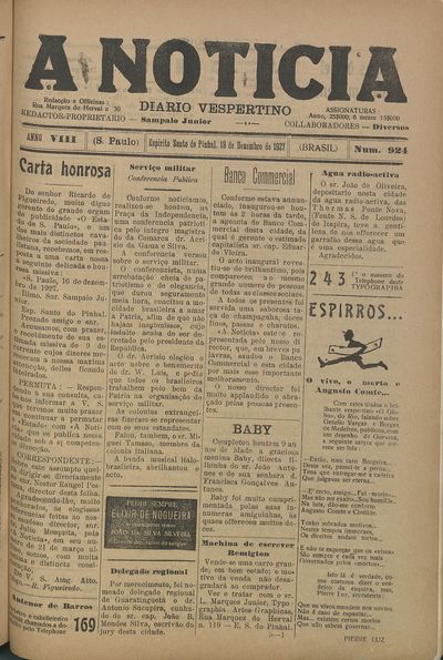 Capa de um dos jornais.