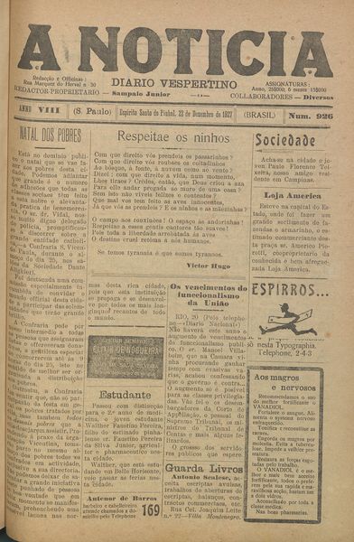 Capa de um dos jornais.