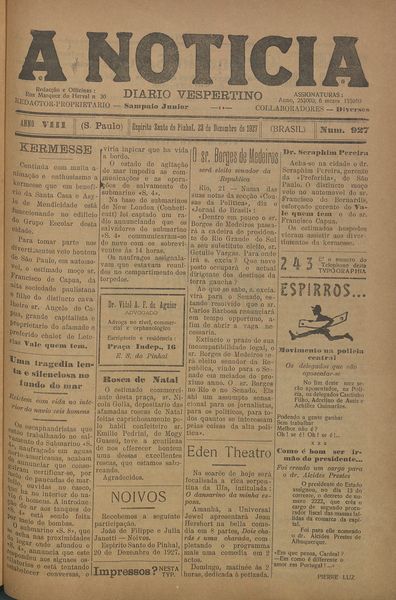 Capa de um dos jornais.