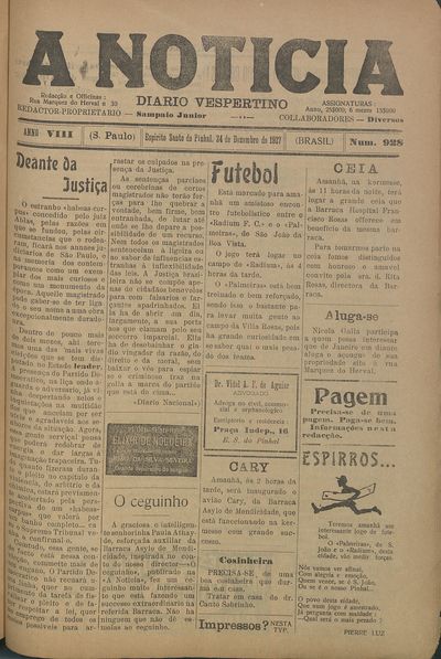 Capa de um dos jornais.